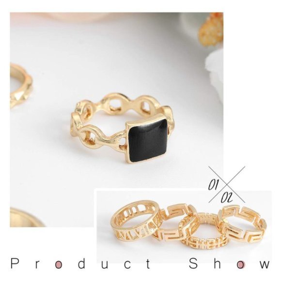 ⬇️ UO 13 pcs Ring Gold Knuckle Rings Set - Picture 5 of 7